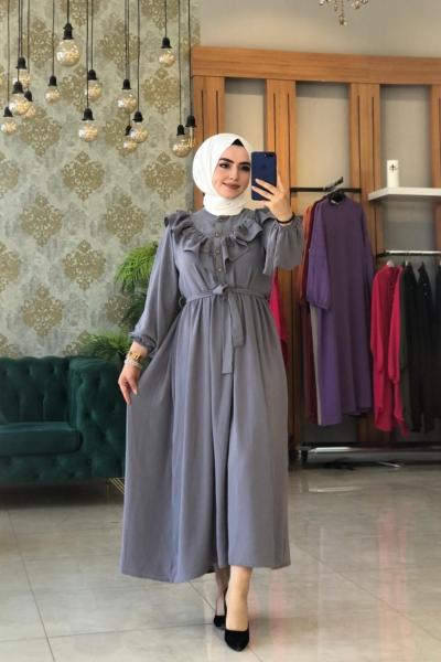 Prenses Elbise Gri Gri