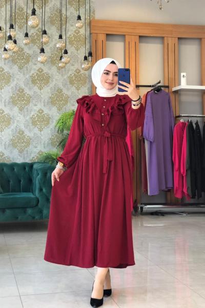 Prenses Elbise Bordo Bordo