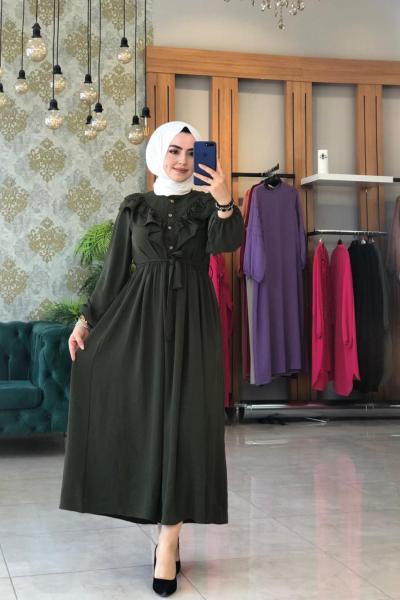 Prenses Elbise Haki Haki