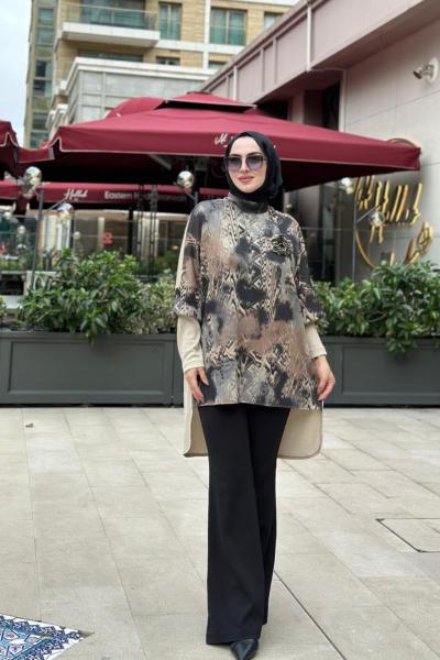 Rosa Örme Tunik-Bej Bej