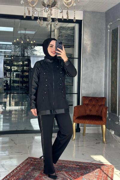 Sacide Takım Siyah Siyah