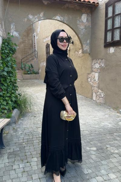 Sanem Elbise Siyah Siyah