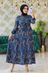 Şeyma Elbise İndigo mavi indigo