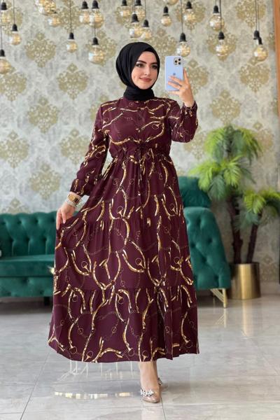 Şeyma Elbise Bordo Bordo