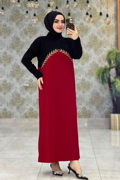 Seyran Elbise Kırmızı Kırmızı Siyah