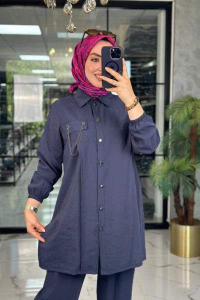 Sibel Pantolon Takım-Lacivert Lacivert