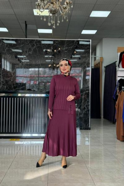 Şirin Etek Takım Mürdüm Mürdüm