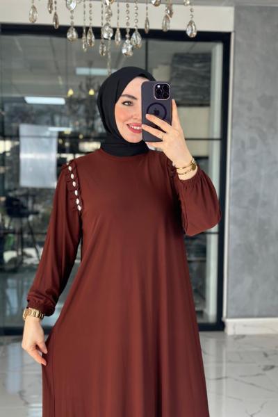 Sudem Elbise-Kahverengi Kahverengi