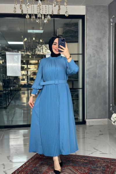 Sümeyye Elbise-Açık Mavi Açık Mavi