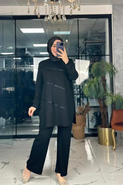 Tutku Takım Siyah Siyah