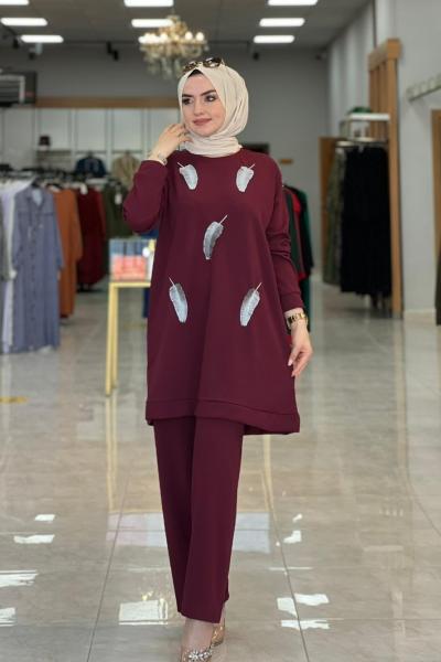 Tüy Takım Bordo Bordo