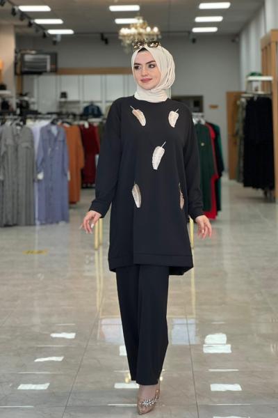 Tüy Takım Siyah Siyah