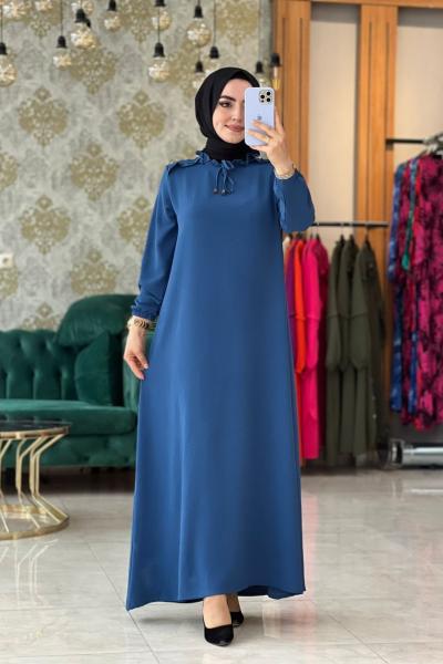 Yaren Elbise İndigo mavi indigo