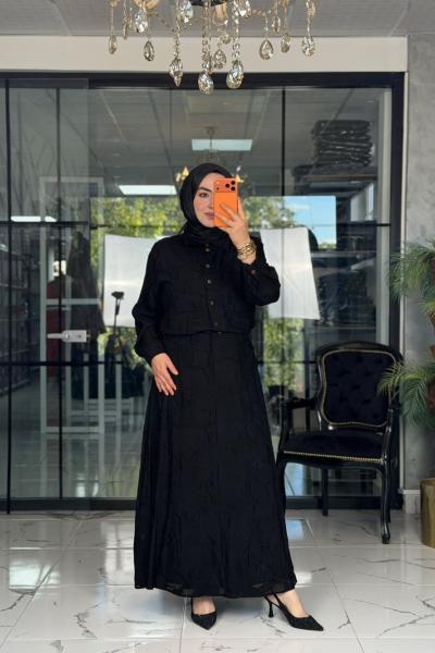 Yazgı Üçlü Takım Siyah Siyah