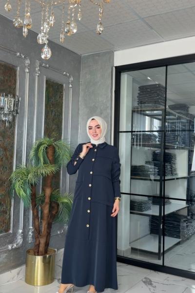 Yeşim Elbise Lacivert Lacivert
