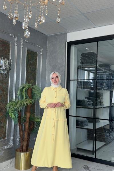 Yeşim Elbise Sarı Sarı