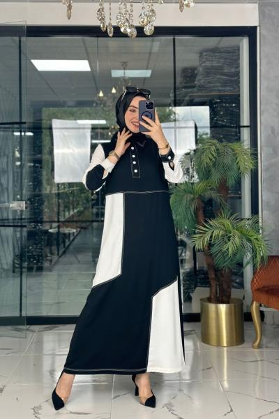 Zenda Elbise Siyah Siyah