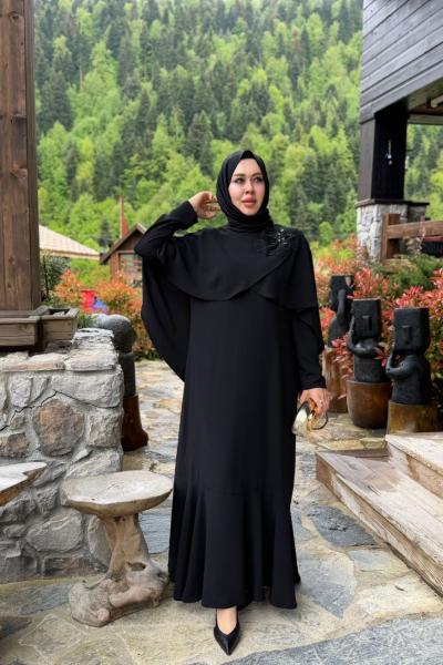 Zeray Abiye Elbise Siyah Siyah