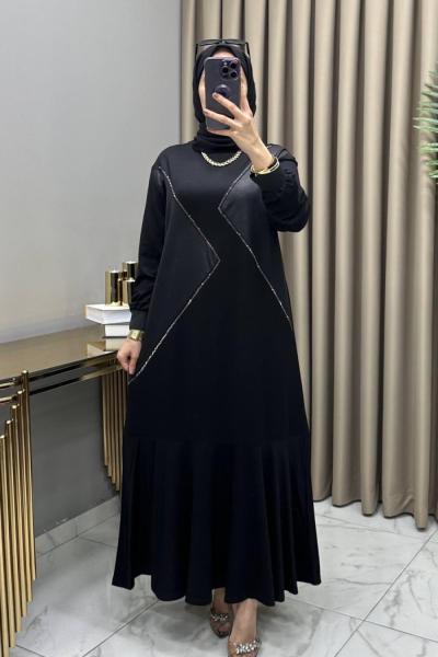 Afra Abiye Elbise Siyah Siyah