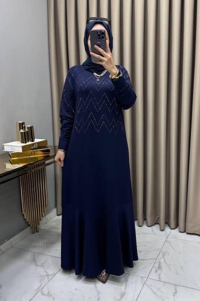 Aleyna Abiye Elbise Lacivert  Lacivert