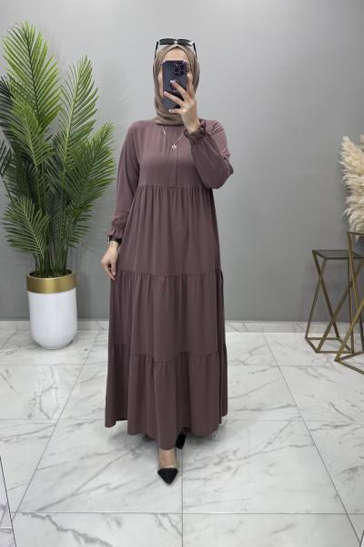 Alya Medine İpeği Elbise Gül Gül