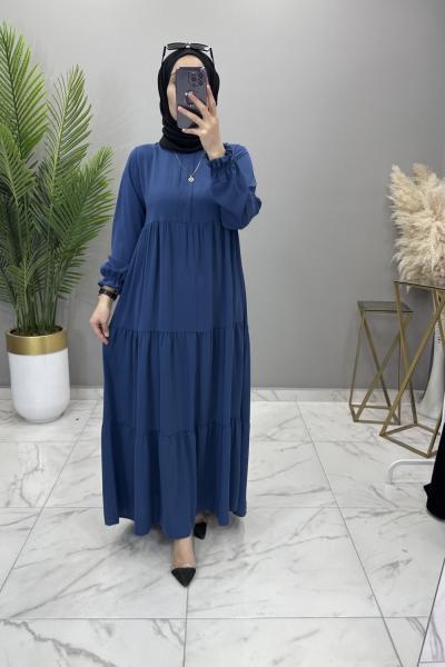 Alya Medine İpeği Elbise İndigo İndigo