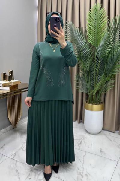 Alya Taşlı Takım Zümrüt  Zümrüt