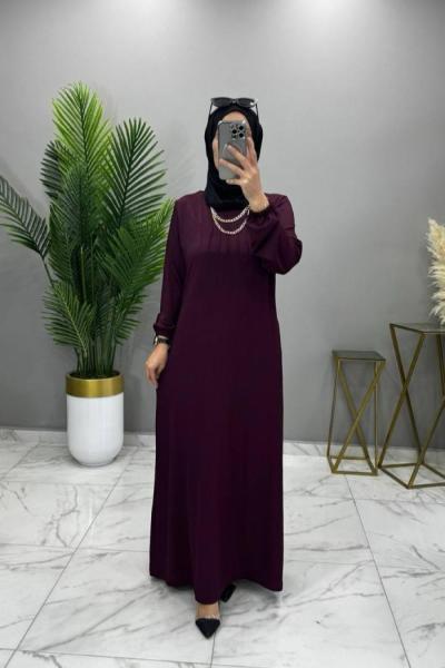 Arşin Bürümcük Elbise Mürdüm Mürdüm