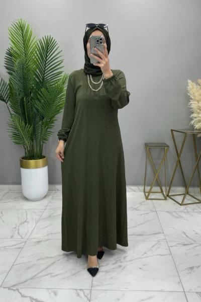 Arşin Bürümcük Elbise Haki Haki