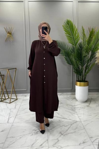 Asel Takım Kahve Kahverengi