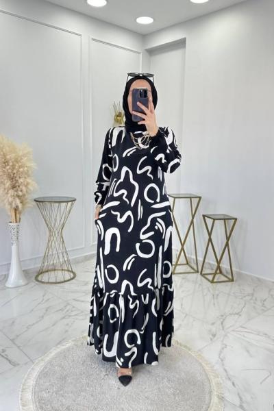 Asenat Elbise Siyah Siyah