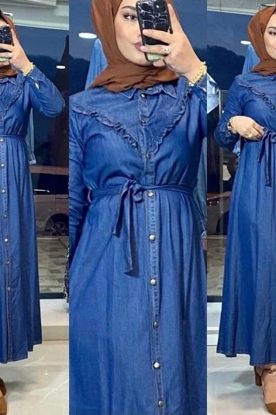 Aşiyan Kot Elbise kot mavi koyu