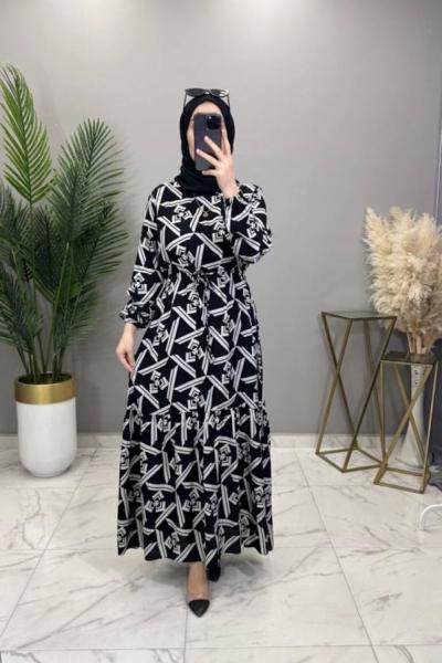 Aslı Elbise Siyah Siyah