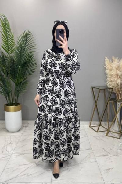 Aslı Elbise Beyaz Beyaz