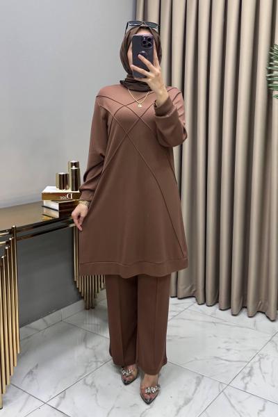 Aycan Oysho Takım Kahve Kahverengi