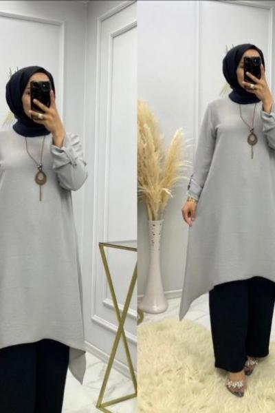 Ayda Tunik Pantolon Takım Gri
