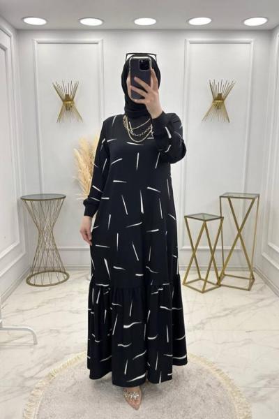 Aylin Elbise Siyah Siyah