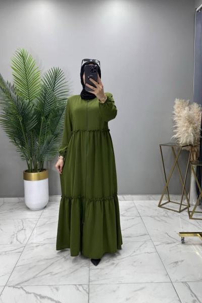 Azra Ferace Elbise Yeşil Yeşil