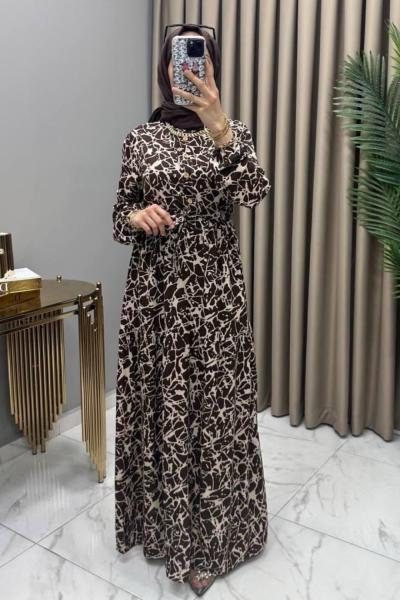 Bahar Elbise Kahve  Kahverengi