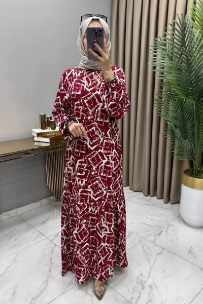 Balın Elbise Bordo Bordo