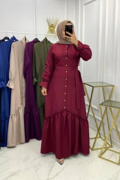 Belgin Elbise Bordo