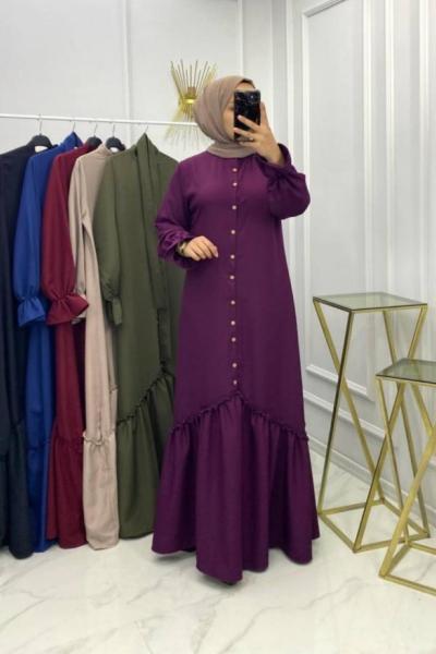 Belgin Elbise Mor