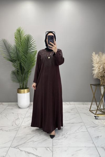 Belinay Elbise Kahve Kahverengi