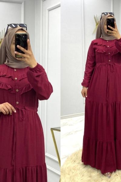 Belkız Elbise Bordo