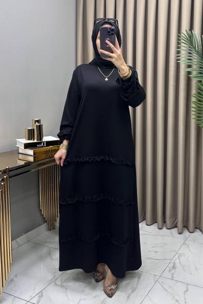 Bergen Elbise Siyah Siyah