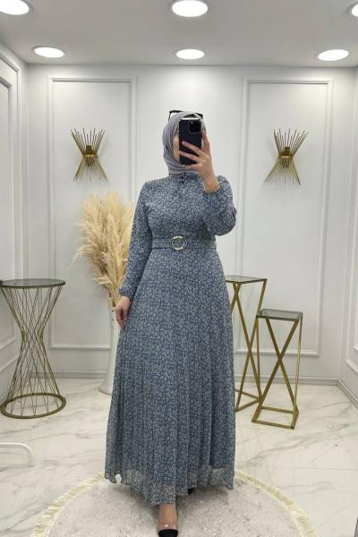 Beyza Elbise Mavi Mavi