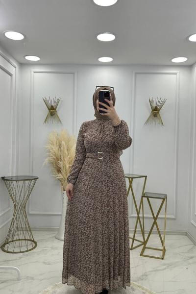Beyza Elbise Kahve  Kahverengi