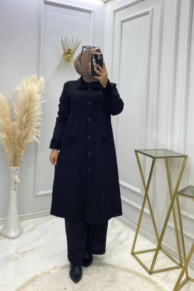 Bidar Palto Siyah Siyah