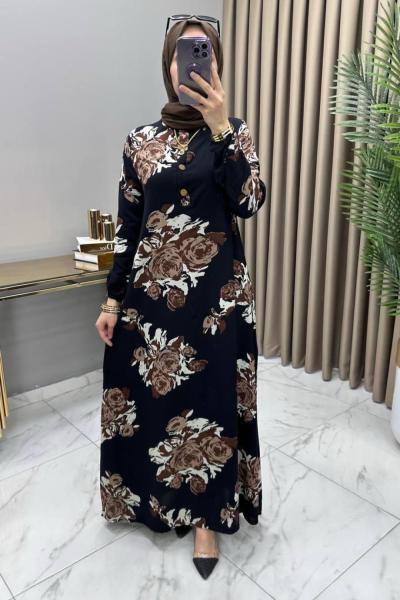 Bilge Elbise Kahve Kahverengi