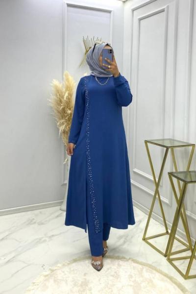 Boncuk Pantolon Tunik Takım İndigo İndigo